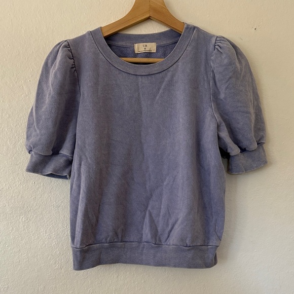 T.La Tops - T.La Lavender Puff Sleeve Tee Sz S